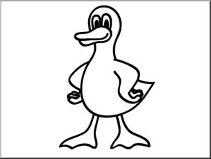 Clip Art: Basic Words: Duck B&W Unlabeled