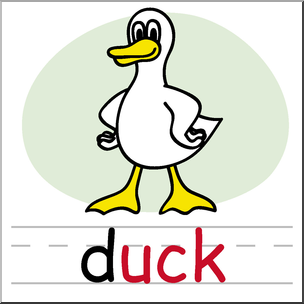 Clip Art: Basic Words: -uck Phonics: Duck Color