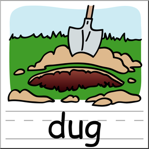 Clip Art: Basic Words: Dug Color Labeled