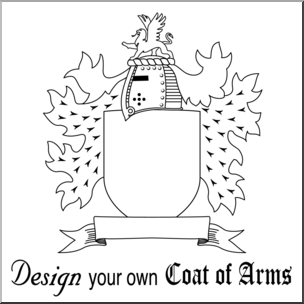 Clip Art: DYO Coat of Arms 1 B&W