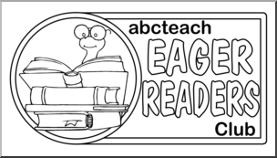 Clip Art: Eager Readers Club Logo 1 B&W