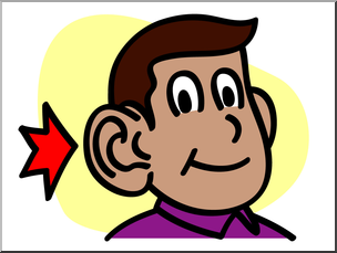 Clip Art: Basic Words: Ear Color Unlabeled