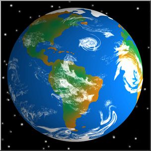 Clip Art: Planets: Earth 3D Color