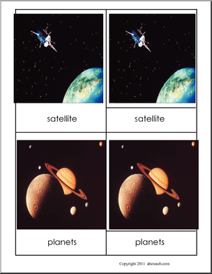 Montessori: Three-Part Matching Cards: Earth/Space