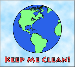 Clip Art: Earth: Keep Me Clean Color 1