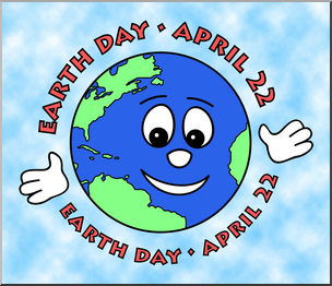 Clip Art: Cute Earth: Earth Day Color 1