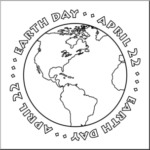 Clip Art: Earth Day B&W