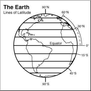 Clip Art: Earth: Lines of Latitude B&W