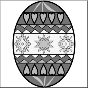 Clip Art: Easter Egg 2 Grayscale