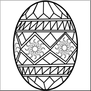 Clip Art: Easter Egg 3 B&W