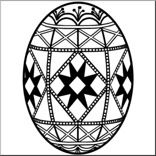 Clip Art: Easter Egg 4 B&W