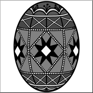 Clip Art: Easter Egg 4 Grayscale