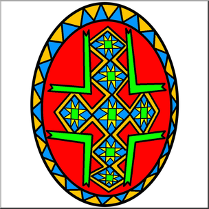 Clip Art: Easter Egg 5 Color