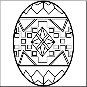 Clip Art: Easter Egg 7 B&W
