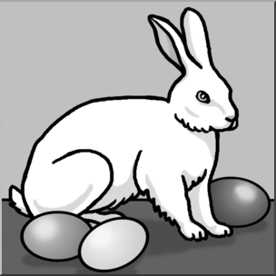 Clip Art: Easter Rabbit Grayscale