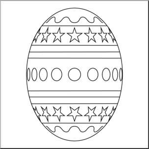 Clip Art: Easter Egg 1 B&W