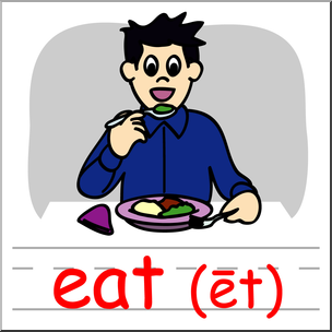 Clip Art: Basic Words: -eat Phonics: Eat Color