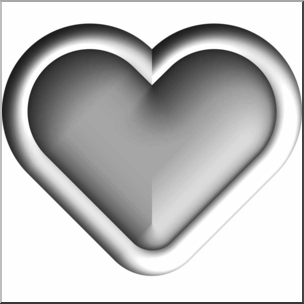 Clip Art: Edged Heart Grayscale