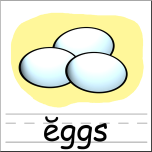 Clip Art: Basic Words: Eggs Color Labeled