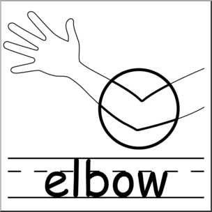 Clip Art: Parts of the Body: Elbow BW