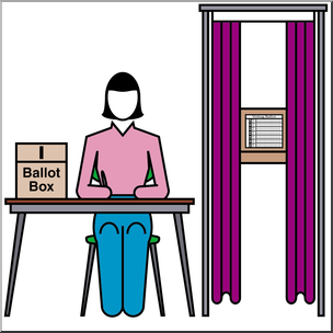 Clip Art: People: Election Worker Color