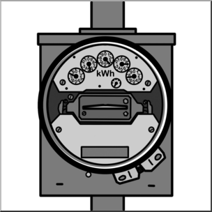 Clip Art: Electricity: Meter Grayscale
