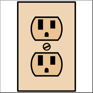 Clip Art: Electricity: Outlet Color