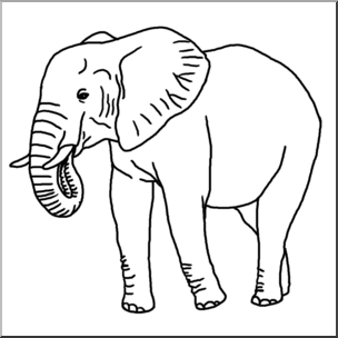 Clip Art: Elephant B&W
