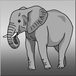 Clip Art: Elephant Grayscale