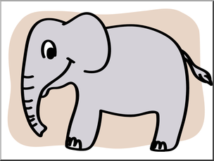 Clip Art: Basic Words: Elephant Color Unlabeled