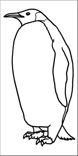 Clip Art: Penguin: Emperor B&W