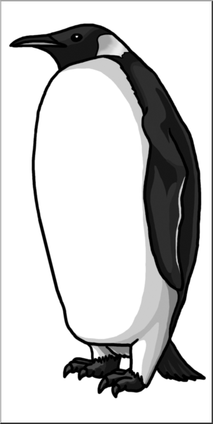 Clip Art: Penguin: Emperor Grayscale