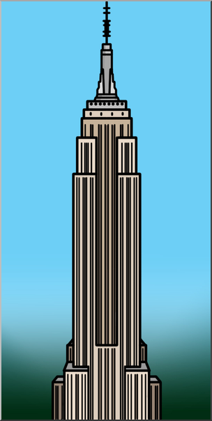 Clip Art: Empire State Building Color I abcteach.com