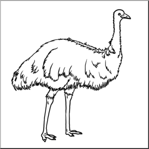 Clip Art: Emu B&W