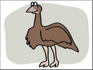Clip Art: Basic Words: Emu Color Unlabeled