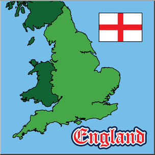Clip Art: England Map Color Blank