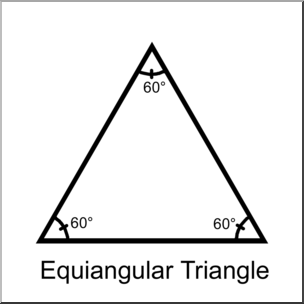 Clip Art: Shapes: Triangle: Equiangular B&W Labeled