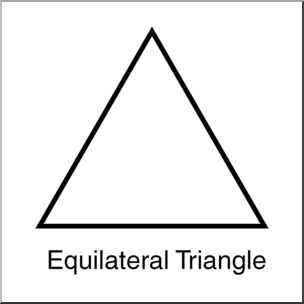 Clip Art: Shapes: Triangle: Equilateral B&W Labeled