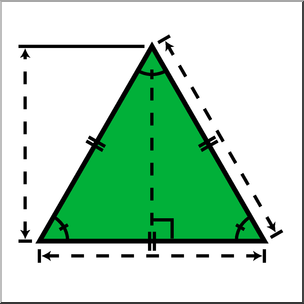 Clip Art: Shapes: Triangle: Equilateral Geometry Color Unlabeled