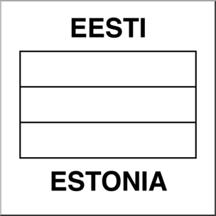 Clip Art: Flags: Estonia B&W