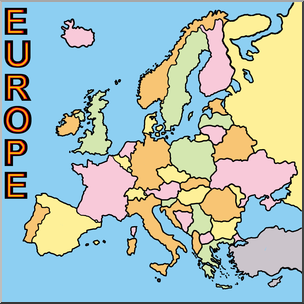 Clip Art: Europe Map Color Blank