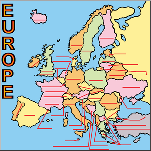 Clip Art: Europe Map Color Unlabeled