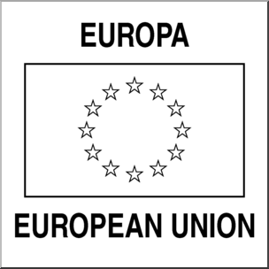 Clip Art: Flags: European Union B&W