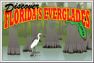 Clip Art: Everglades Postcard Color