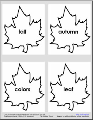 Word Wall: Fall Theme: Spelling