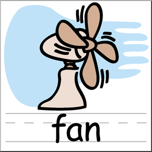 Clip Art: Basic Words: Fan Color Labeled