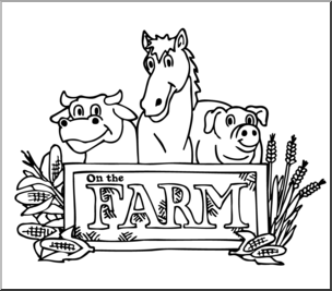 Clip Art: Farm Graphic B&W