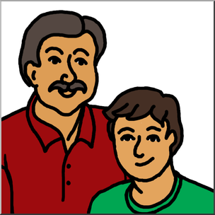 Clip Art: Father and Son Color
