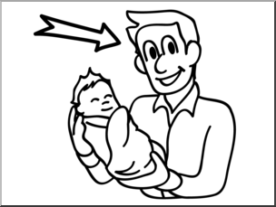 Clip Art: Basic Words: Father B&W Unlabeled