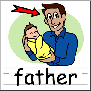Clip Art: Basic Words: Father Color Labeled